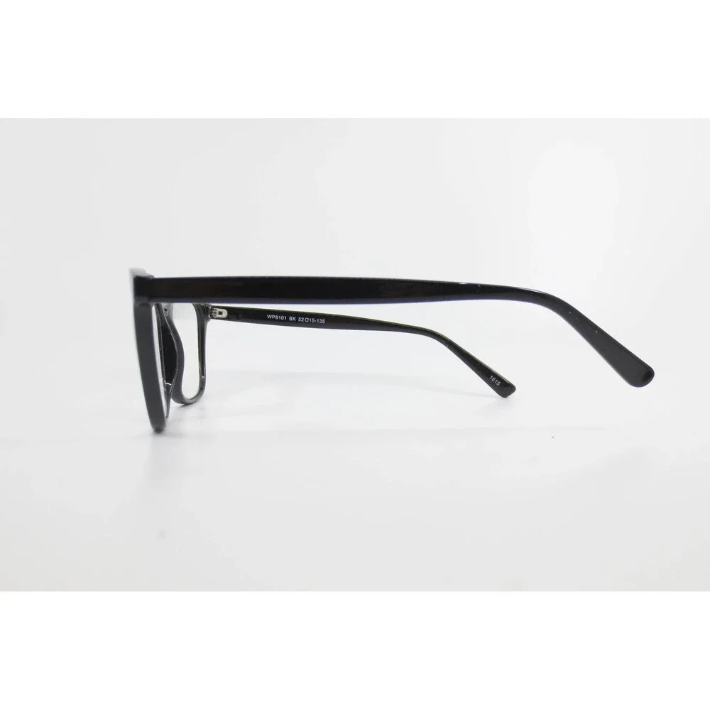 Black Rectangular Eyeglass Frames WP8101 BK 52-15-135 Glossy Acetate Glasses